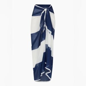 STRIPED NAVY AND WHITE SARONG OS